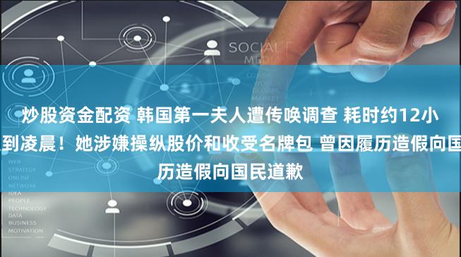 炒股资金配资 韩国第一夫人遭传唤调查 耗时约12小时 一直到凌晨！她涉嫌操纵股价和收受名牌包 曾因履历造假向国民道歉